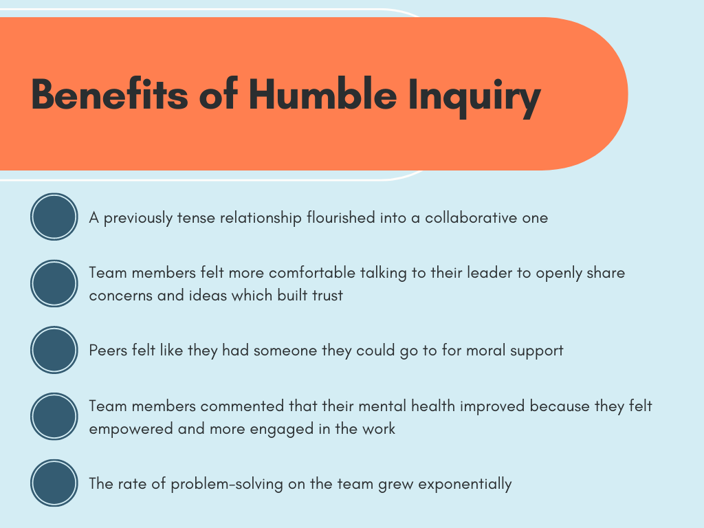 humble inquiry and team oriented data